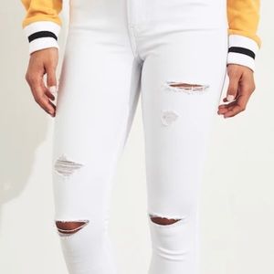 Hollister White High Rise Skinny Jeans